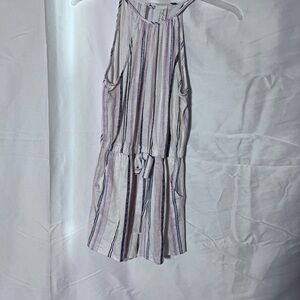 Bebop Pink and Blue Striped Romper